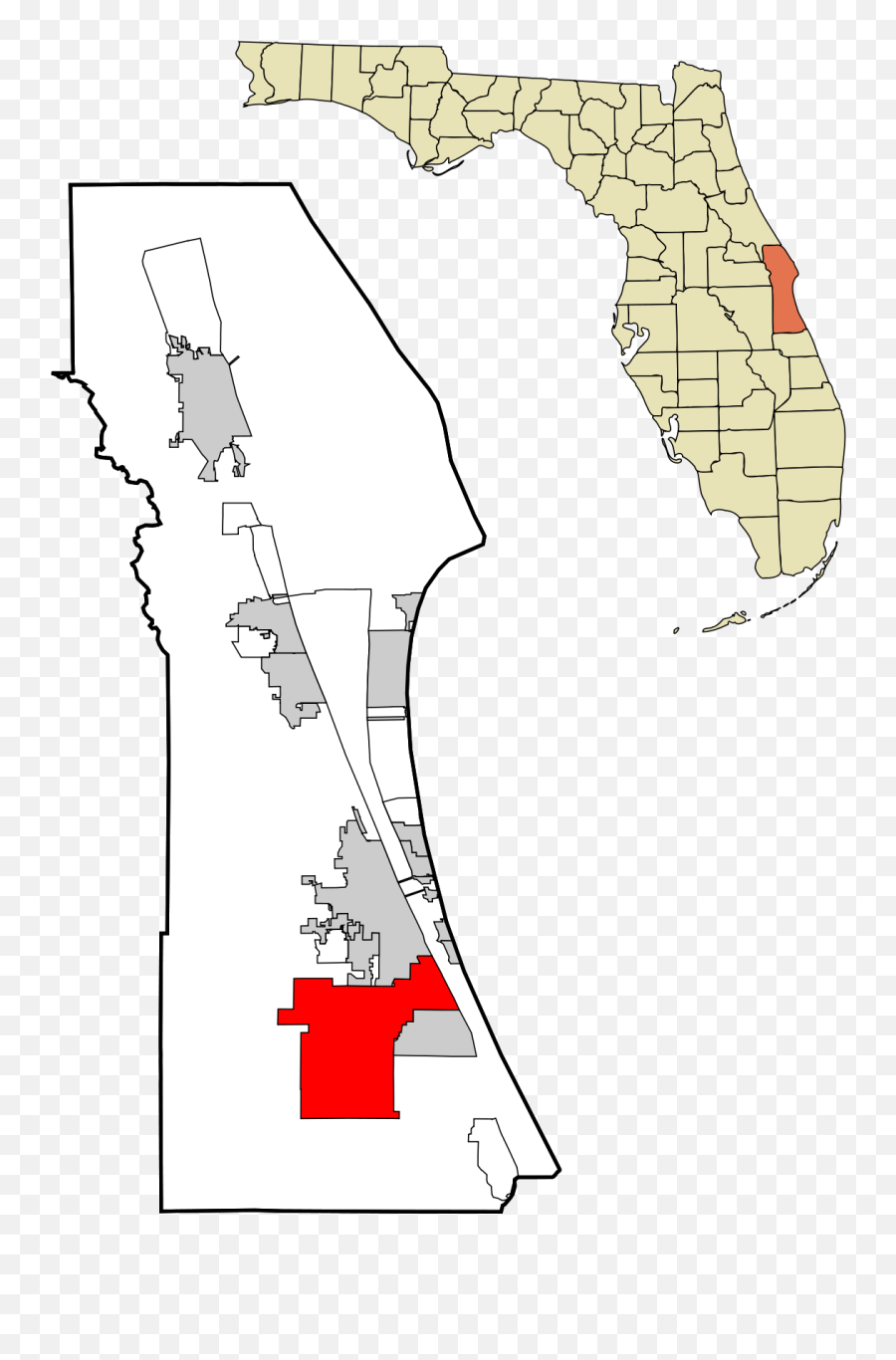 Palm Bay Florida - Volusia County Florida Png,Florida Map Png
