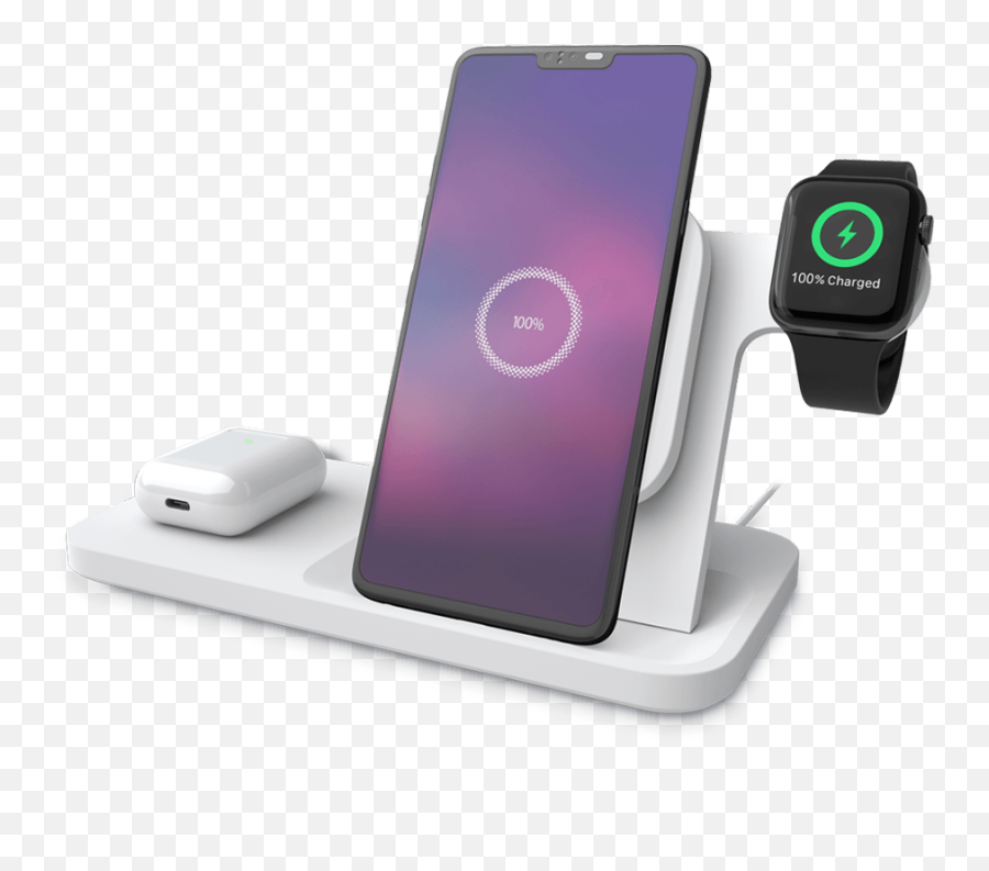 Wireless Chargers For Phones Charging Pads Stands Docks - Powered 3 In 1dock Png,Samsung Mobile Phone Icon Meanings