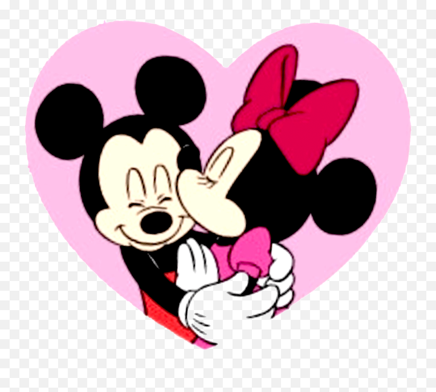 Mick U0026 Minn Pink Heart - Minnie Mouse Transparent Cartoon Happy Valentines Day Mickey Png,Minnie Mouse Transparent
