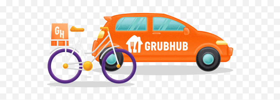 Deliver Food U0026 Earn Extra Cash Grubhub Driver Apply Now - Grubhub Delivery Driver Bicycle Png,Old Driver Icon