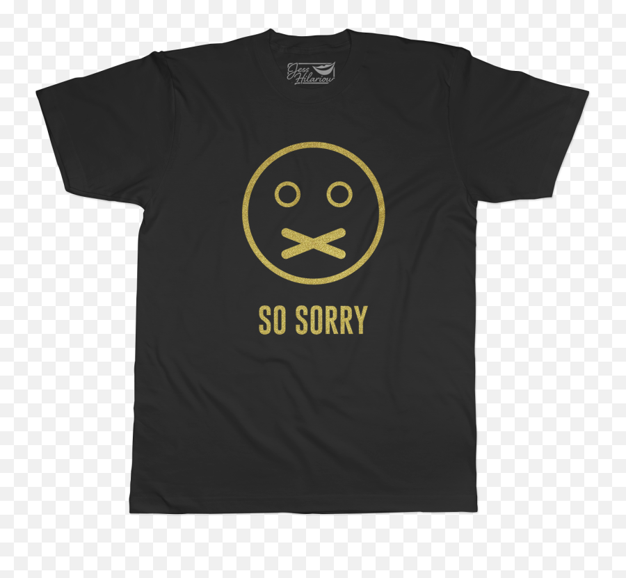 So Sorry - Unisex Black Short Sleeve Happy Png,Sorry Icon