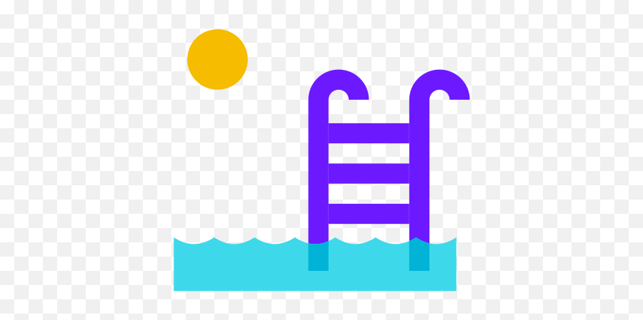 Outdoor Swimming Pool Icon In Color Glass Style - Vertical Png,Pool Icon