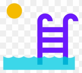 Outdoor Swimming Pool Icon Color Glass Style - Vertical png