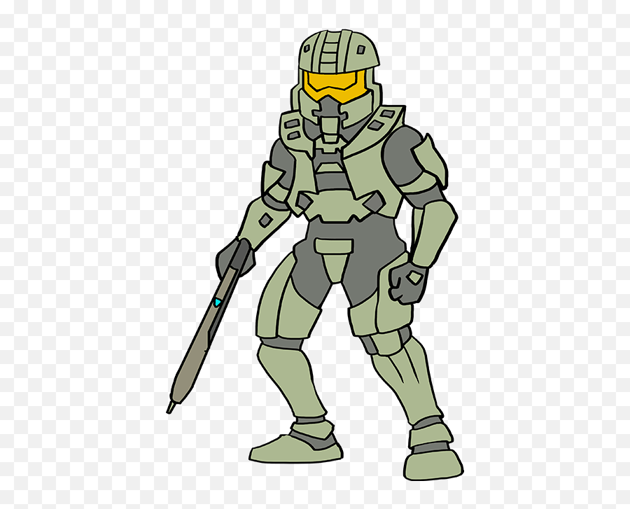 How To Draw Master Chief From Halo - Really Easy Drawing Master Chief Drawing Easy Png,Halo Master Chief Png
