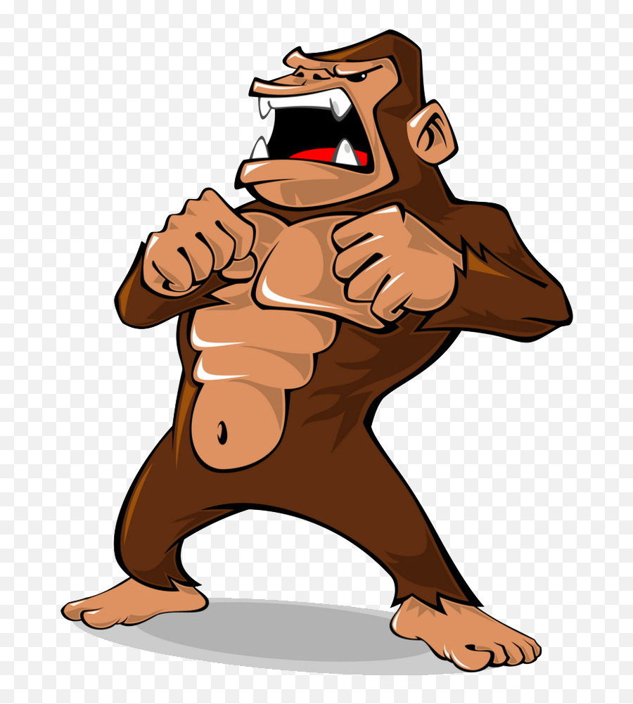 Gorilla Ape Cartoon Illustration - Cartoon Gorilla Png,Gorilla Cartoon Png