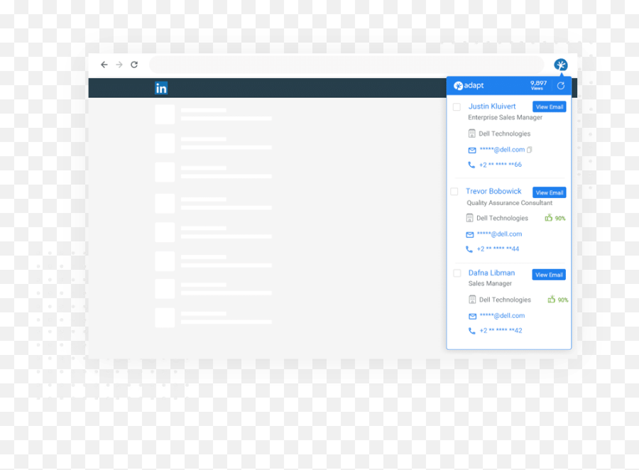 Adapt Prospector Linkedin Email Finder Chrome Extension - Sli Sales Navigator Advanced Search Png,Linkedin Png
