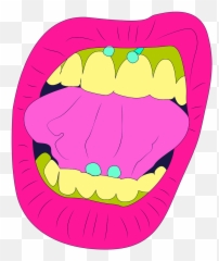 Piercing Tongue Girl - Animado Png