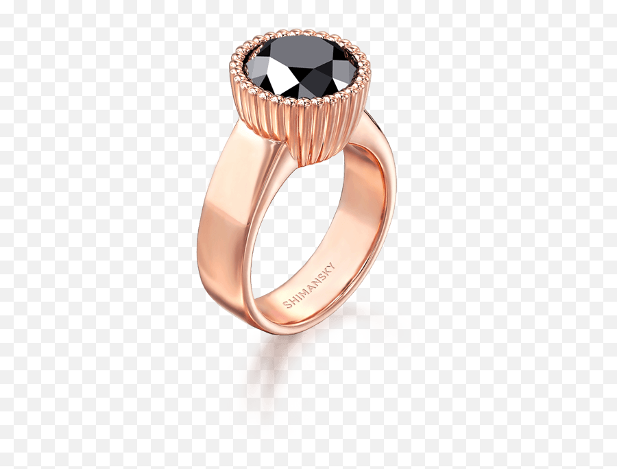 Black Diamond Halo Ring 18k Rose Gold Shimansky - Engagement Ring Png,Black Diamond Png