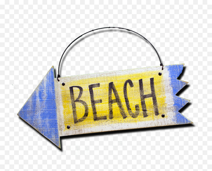 Beach Arrow Wooden Sign - Blackwater Folk Art Handbag Png,Wooden Sign Png