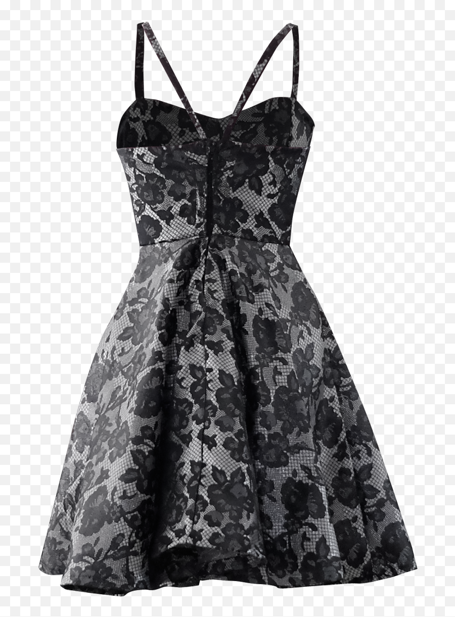 Black And Silver Lace Full Circle Cocktail Dress - Cocktail Dress Png,Black Lace Png