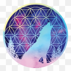 1847 - Sacred Geometry Wolf Howl Circle png