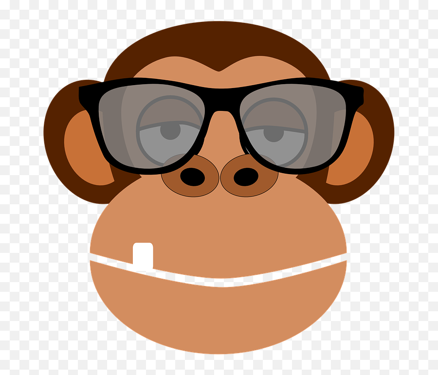 Monkey Intelligent Glasses - Free Image On Pixabay Monkey Face Clipart Png,Cartoon Glasses Png