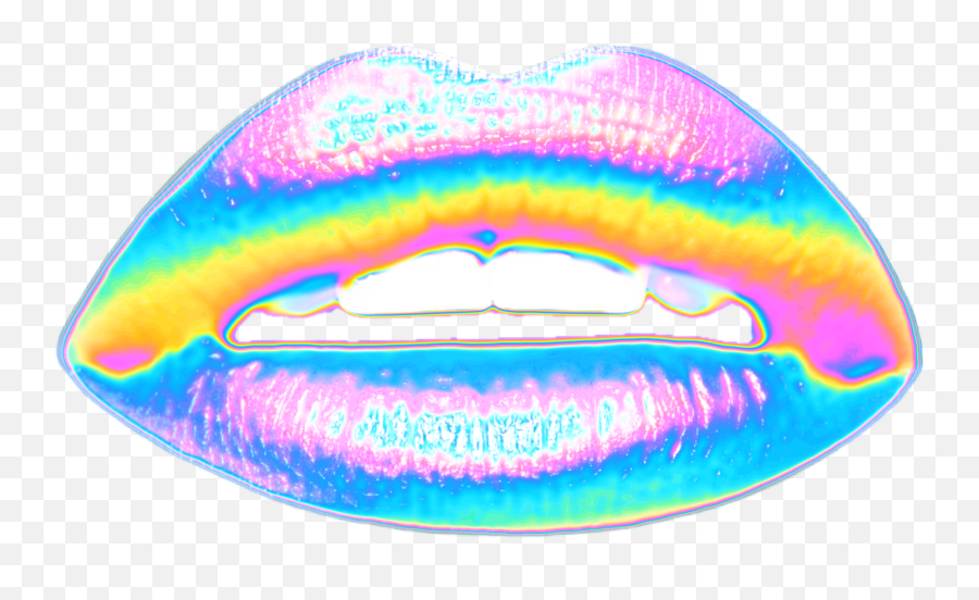 Lips Smile Mouth Teeth Holo Holographic Freetoedit - Vaporwave Aesthetic Transparent Gif Png,Mouth Transparent