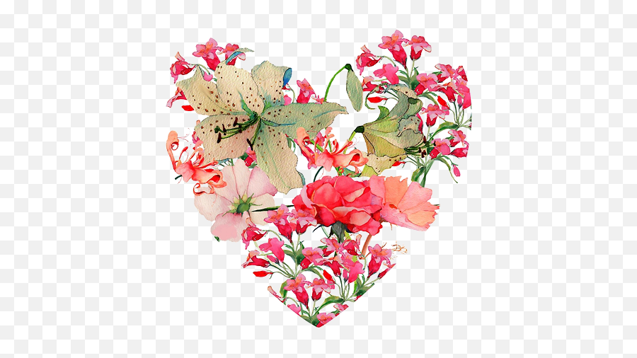 Flower Heart Illustration Tumblrcom Via Tumblr Art Cœur - Floral Love Heart Watercolour Png,Watercolor Heart Png