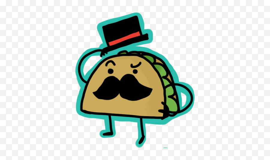 Download Mexican Taco In Cartoon Style - Taco With A Mustache Png,Taco Transparent