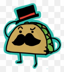 Download Mexican Taco In Cartoon Style - Taco With A Mustache Png,Taco Transparent