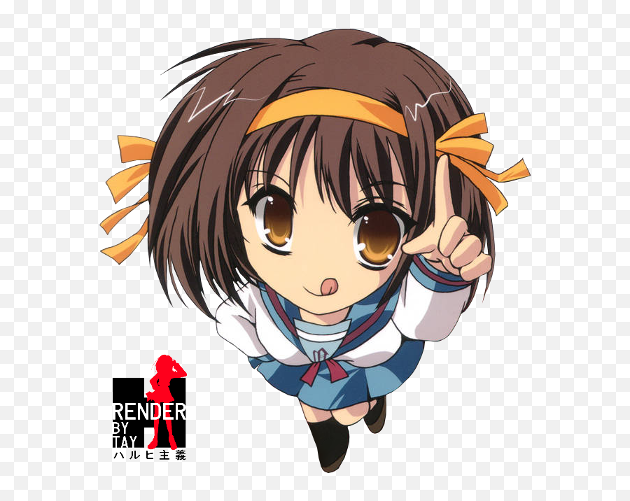 Index Of Imagesrendersharuhi - Haruhi Suzumiya Chibi Png,Anime Chibi Png
