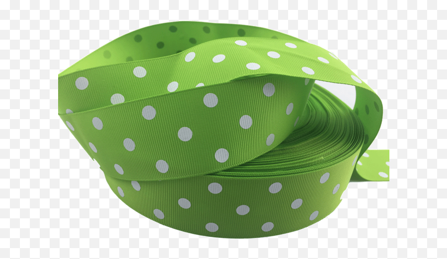Lime Green Polka Dot Grosgrain Ribbon 15 - Chunky Ribbons Polka Dot Png,Polka Dots Png