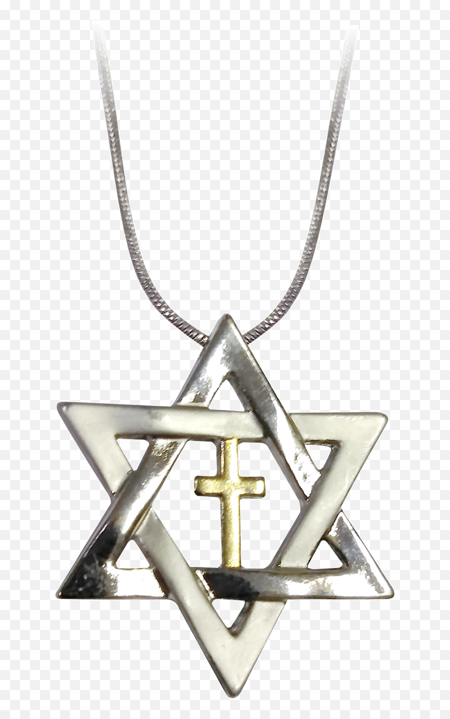 Star Of David And Cross Necklace - Locket Png,Star Of David Transparent