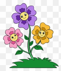 Flowers Cartoon Pictures - Easy Flower Drawing Cartoon Png,Flower Cartoon Png