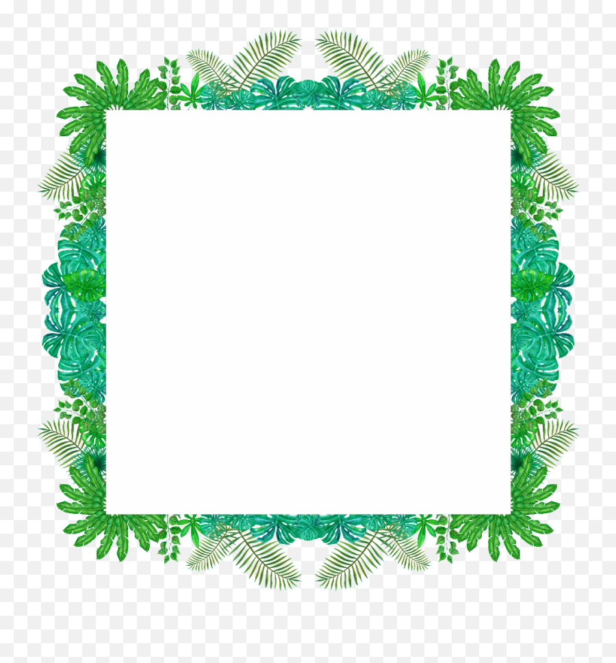 Fresh Green Leaf Frame Png Transparent - Picture Frame,Leaf Frame Png
