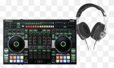 Roland Dj - 808 Serato Dj Controller W Floyd Rose Fr52 Black 3d Headphones Roland 808 Dj Png,Dj Headphones Png