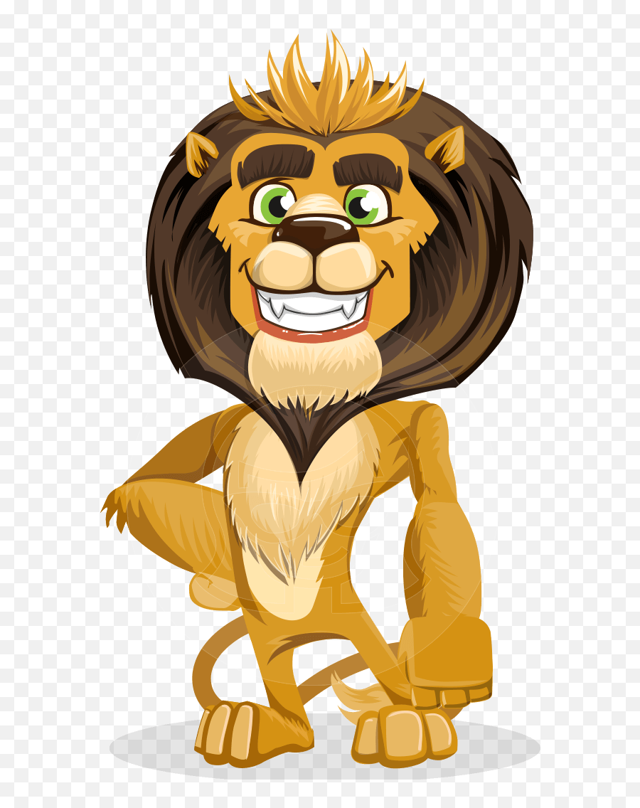 Cartoon Character Lion Illustration Confident With - Lion King Png Cartoon,Cartoon Smile Png