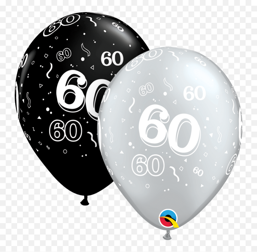 Download Latex Balloons Black Silver - Birthday Balloons Png,Silver Balloons Png