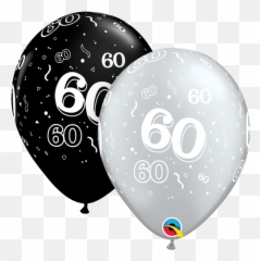 Download Latex Balloons Black Silver - Birthday png