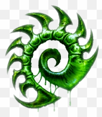 Download Hd Her Right Shoulder Looks Like The Zerg Logo From - Starcraft 2 Zerg Logo Png,Starcraft Logo