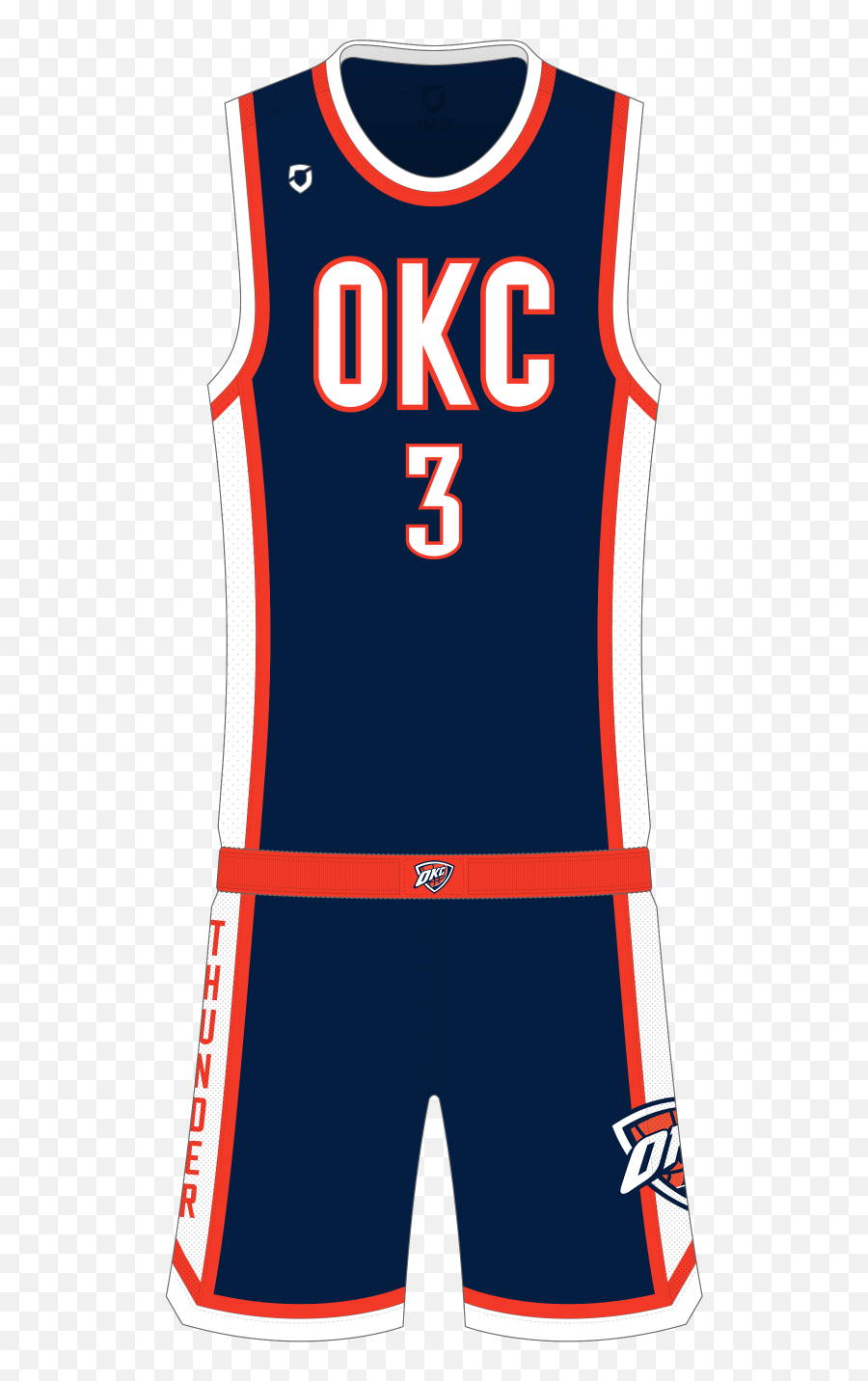 Oklahoma City Thunder Away Third - Okc Thunder Jersey Png,Oklahoma City Thunder Logo Png