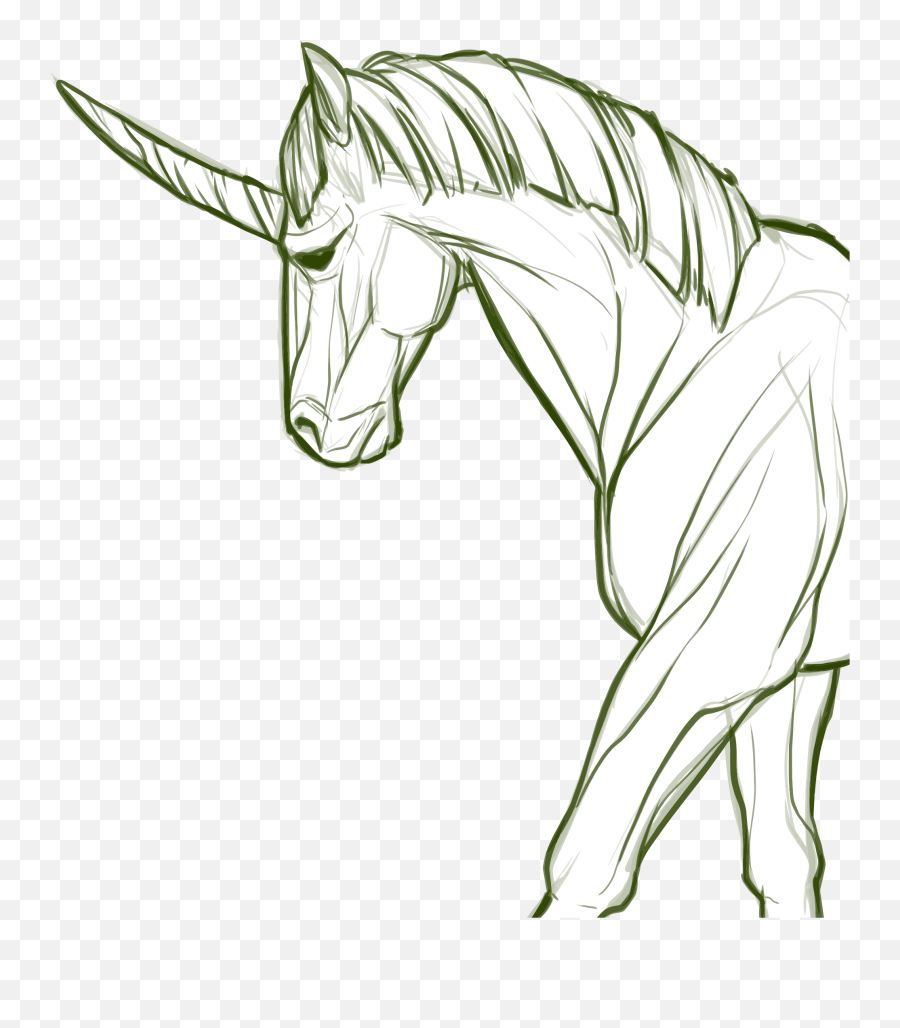 Download Hd Big Image - Unicornio Dibujo A Lapiz Transparent Line Art Png,Lapiz Png