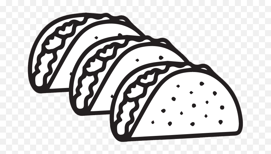 Taco Black And White Png U0026 Free Whitepng - Taco Black And White,Taco Transparent