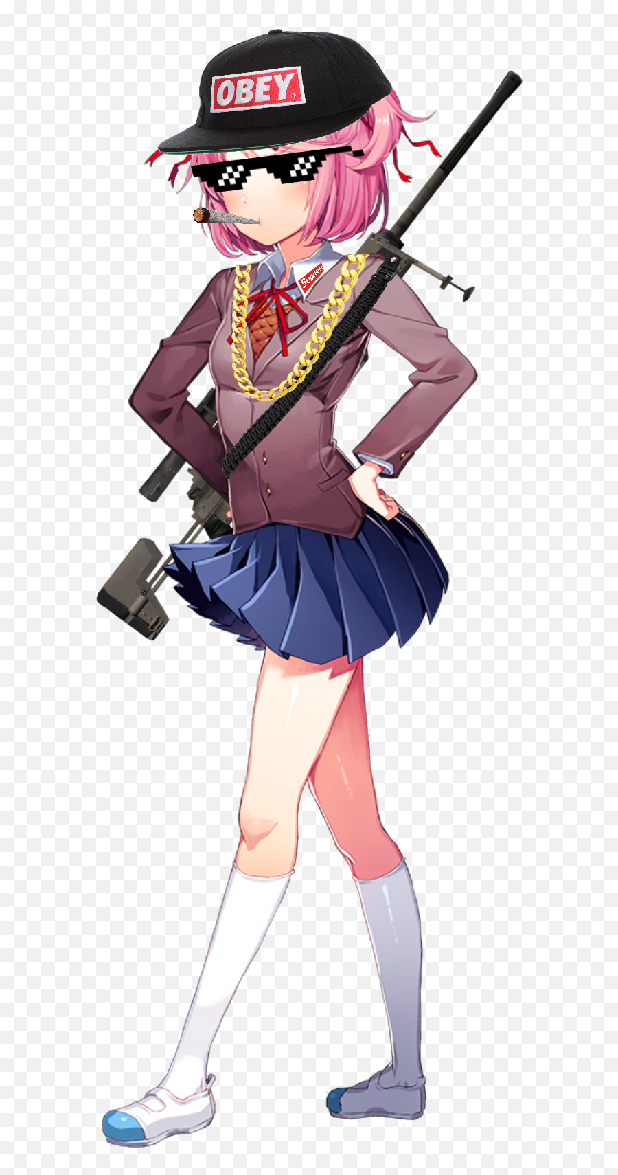 Mlg Natsuki Transparent Just In Case Anybody Wants To Use - Hime Cut Png,Mlg Transparent