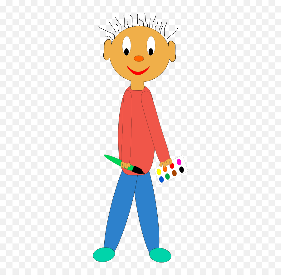 Artist Paint Brush Clip Art - Clipartsco Cartoon Kid Holding Paint Brushes Png,Paint Brush Vector Png