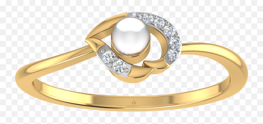 Stunning Leaf Shape Pearl Ring - Alapatt Diamonds Alison Lou Png,Diamond Png Shape