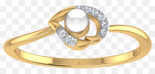 Stunning Leaf Shape Pearl Ring - Alapatt Diamonds Alison Lou png