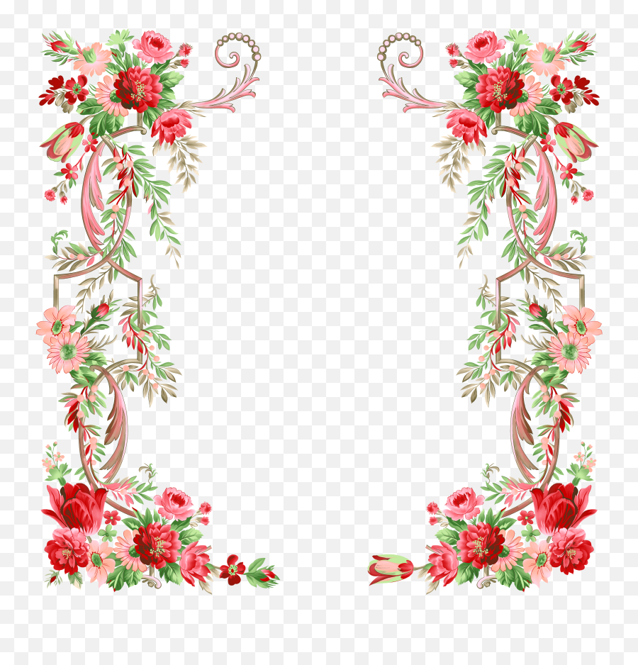 Border Design Png - Flower Graphic Design 204684 Vippng Floral Border Design Png,Flower Graphic Png