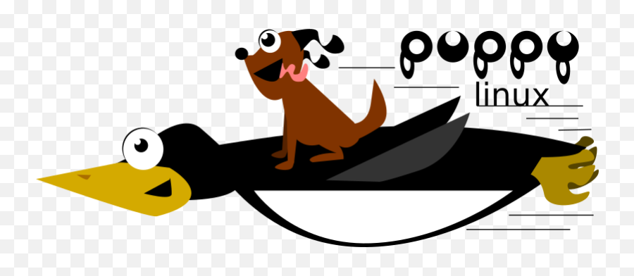 Puppy Linux Logo With Tux - Animated Cartoon Png,Tux Logo