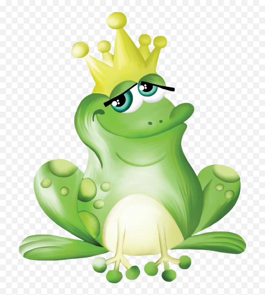 Mq Green Frogs Frog Crown Crowns - Cartoon Frog Prince Clipart Png,Transparent Frog