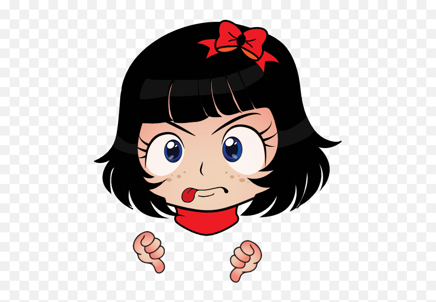 Thumbs Down Girl Manga Smiley Emoticon Clipart I2clipart - Boy Thumbs Down Clipart Png,Thumbs Down Png
