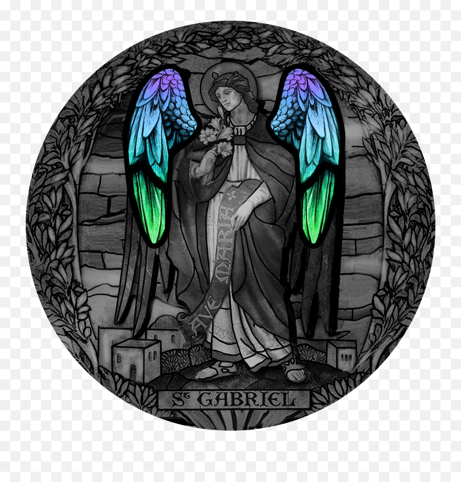 Archangel Gabriel With Glass Insert - 2 Oz Silver Coin 2000 Francs Cameroon 2020 Png,Archangel Png