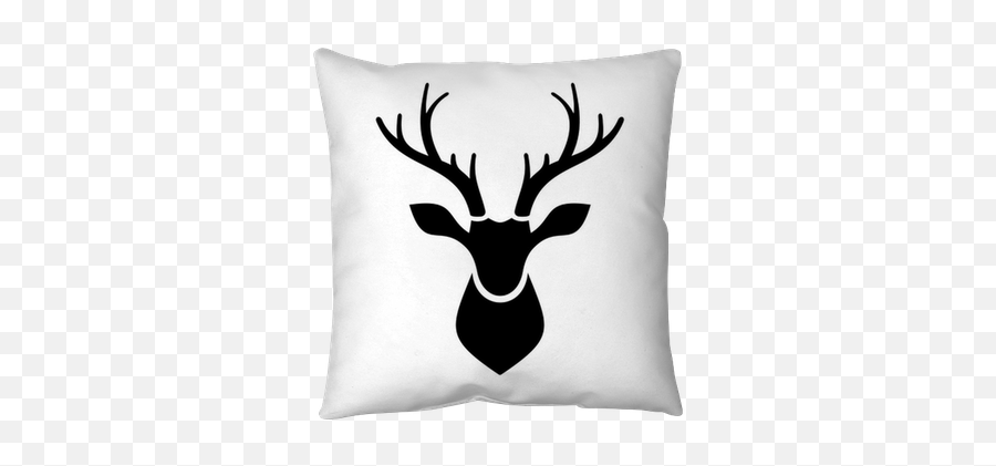 Throw Pillow Deer Head Icon Vector Logo - Pixersus Reindeer Graphic Png,Head Icon Vector