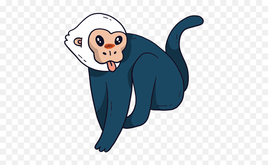 Cute Monkey Leg Tail Tongue Flat - Dibujos Cabra Con Lengua Fuera Png,Cute Monkey Png
