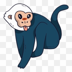 Cute Monkey Leg Tail Tongue Flat - Dibujos Cabra Con Lengua Fuera Png,Cute Monkey Png