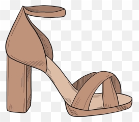 High Heel Clipart - Sandal Png Download Full Size Heels Brown