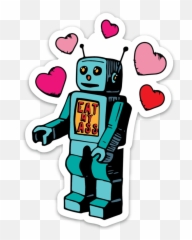 Saucy Robot Sticker - Fiction png