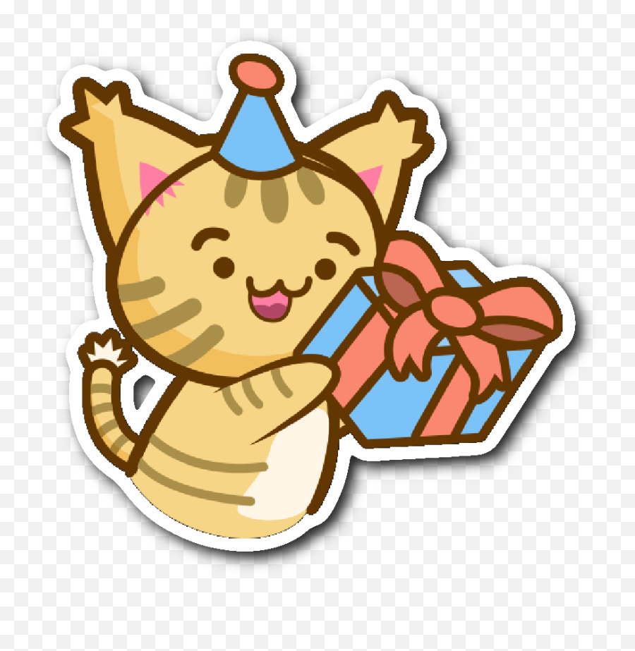 Download Cute Cat Stickers Series - Happy Birthday Cute Sticker Png,Cute Stickers Png