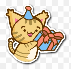 Download Cute Cat Stickers Series - Happy Birthday Cute Sticker Png,Cute Stickers Png