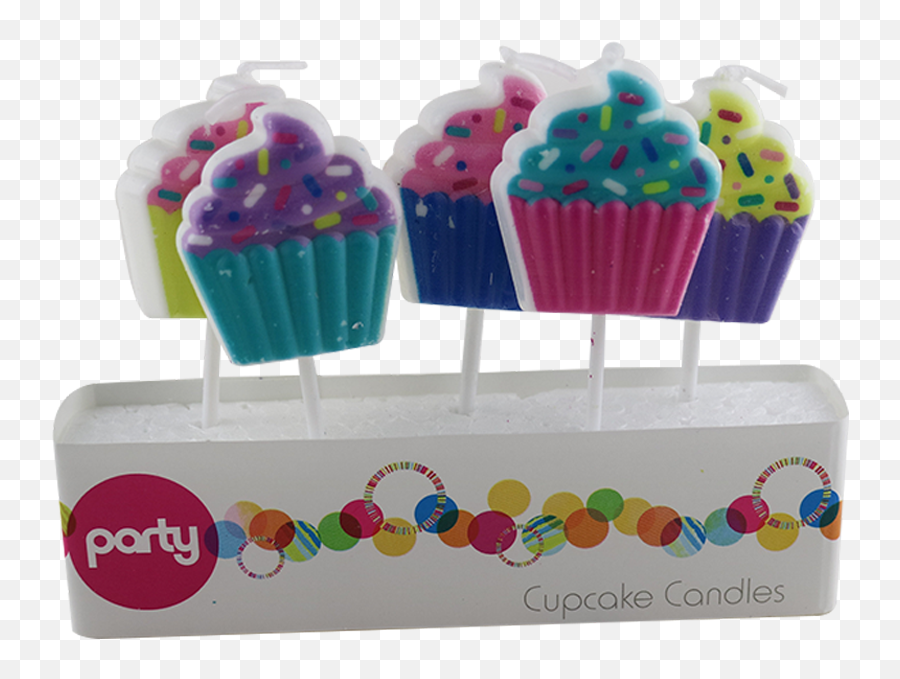 Muffin Shaped Colorful Birthday Candles - Cupcake Png,Birthday Candles Png
